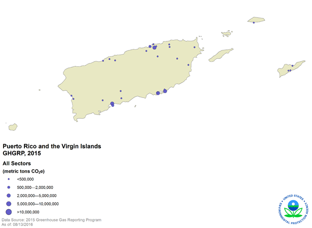 GHGRP 2015 Reported Data map 4